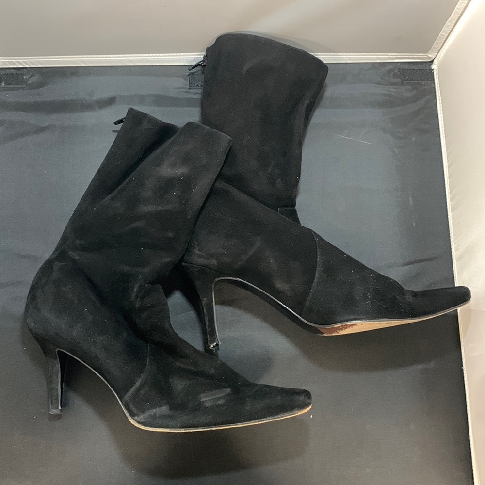 STUART WEITZMAN Black Suede Mid-Calf Boot, Mitzi (3W11937) Size 11M